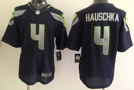 Men's Seattle Seahawks #4  Steven Hauschka Home Navy Nike Elite Jersey