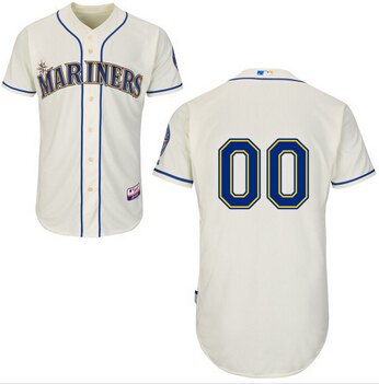 Men's Seattle Mariners Customized 2015 Cream Jersey