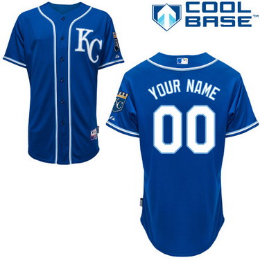 Men's Kansas City Royals Customized KC Navy Blue  Jersey