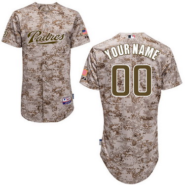 Men's San Diego Padres Customized  Camo Majestic MLB Collection Jersey