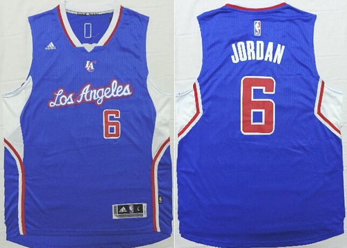 Men's Los Angeles Clippers #6 DeAndre Jordan Revolution 30 Swingman 2015 New Blue Jersey