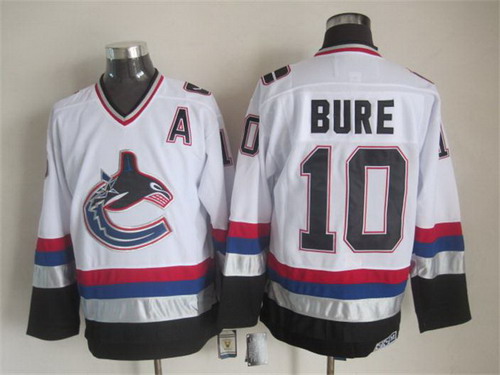 Men's Vancouver Canucks #10 Pavel Bure 1997-98 White CCM Vintage Throwback Jersey