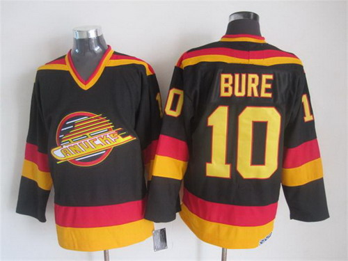 Men's Vancouver Canucks #10 Pavel Bure 1985-86 Black CCM Vintage Throwback Jersey