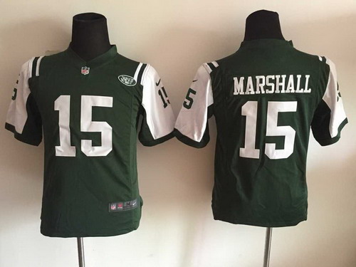 Youth New York Jets #15 Brandon Marshall Nike Green Game Jersey