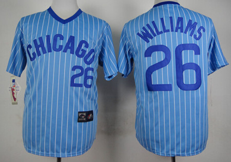 Men's Chicago Cubs #26 Billy Williams Blue Pinstripe Pullover Jersey