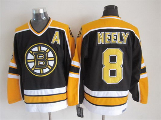 Men's Boston Bruins #8 Cam Neely 1996-97 Black CCM Vintage Throwback Jersey