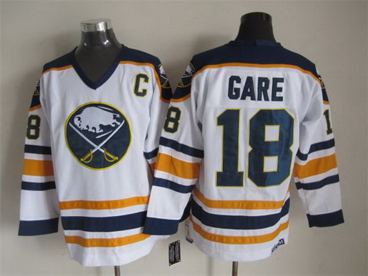 Men's Buffalo Sabres #18 Danny Gare 1983-84 White CCM Vintage Throwback Jersey