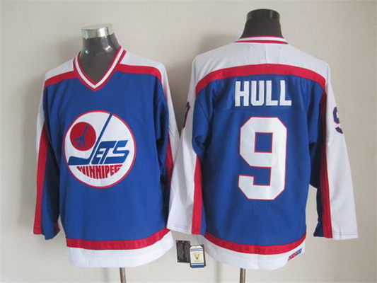 Men's Winnipeg Jets #9 Bobby Hull 1979-80 Blue CCM Vintage Throwback Jersey