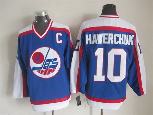 Men's Winnipeg Jets #10 Dale Hawerchuk 1979-80 Blue CCM Vintage Throwback Jersey