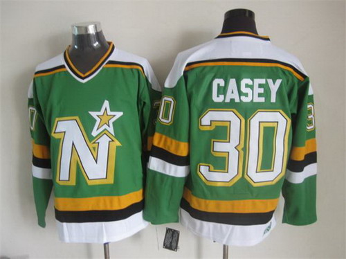 Men's Minnesota North Stars #30 Jon Casey 1978-79 Green CCM Vintage Throwback Jersey