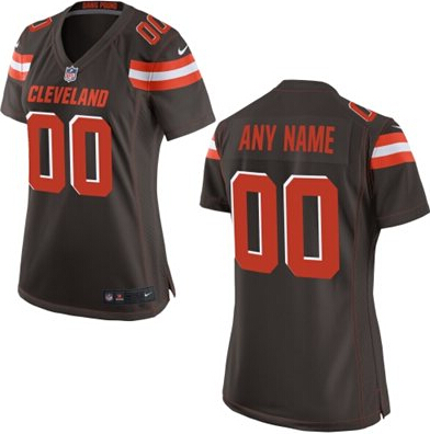 Women's Nike Cleveland Browns Customized 2015 Brown Game Jersey