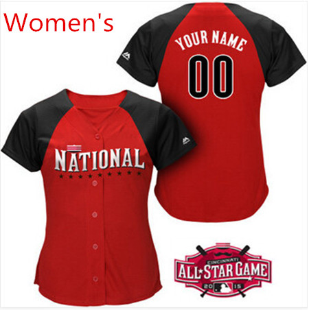 Women's National League Personalized Cool Base 2015 All Star BP Red Baseball Jersey 