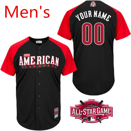 Men's American League Personalized Cool Base 2015 All Star BP Black Baseball Jersey 