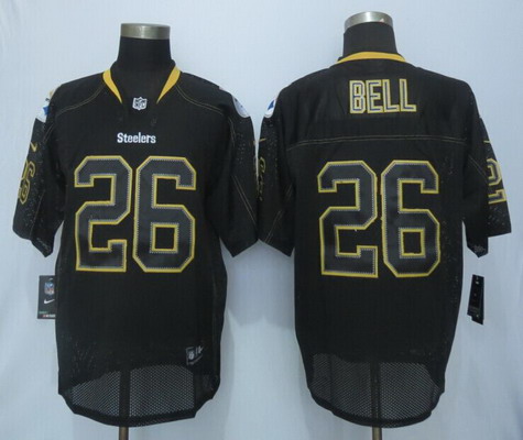 Men's Pittsburgh Steelers #26 LeVeon Bell Nike Lights Out Black Elite Jersey