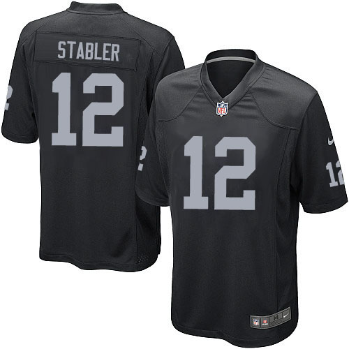 Kid's Oakland Raiders #12 Ken Stabler Black Nike Game jersey