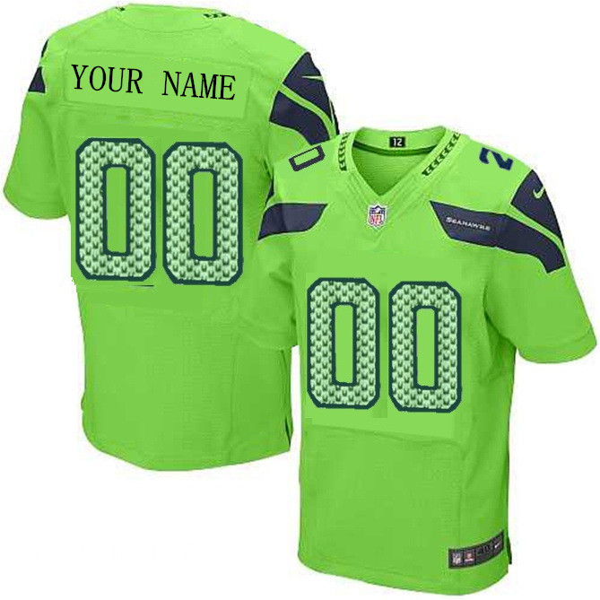 Mens Nike Seattle Seahawks Customized Green Elite Jersey