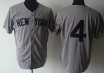 Men's New York Yankees #4 Lou Gehrig 1939 Gray Wool Mitchell & Ness Throwback Jersey
