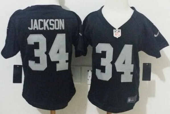 Toddler's Oakland Raiders #34 Bo Jackson Black Nike Football Jersey