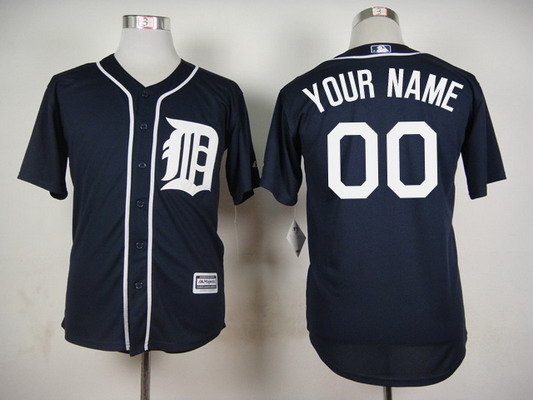 Youth Detroit Tigers Customized 2015 Navy Blue Jersey 