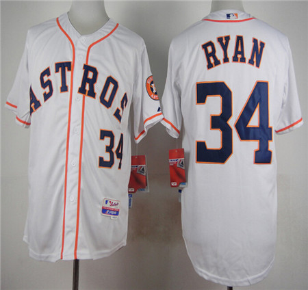 Men's Houston Astros #34 Nolan Ryan White Cool Base Baseball Jersey