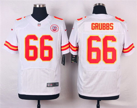 Men's Kansas City Chiefs #66 Ben Grubbs White Road Elite Jersey