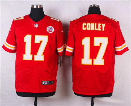 Men's Kansas City Chiefs #17 Chris Conley Red Team Color Elite Jersey