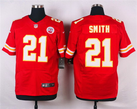 Men's Kansas City Chiefs #21 Sean Smith Red Team Color Elite Jersey