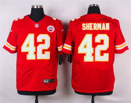 Men's Kansas City Chiefs #42 Anthony Sherman Red Team Color Elite Jersey