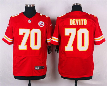 Men's Kansas City Chiefs #70 Mike DeVito Red Team Color Elite Jersey