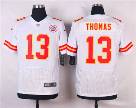 Men's Kansas City Chiefs #13 De'Anthony Thomas White Road Elite Jersey