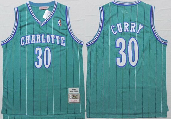 Men's Charlotte Hornets #30 Dell Curry Green Hardwood Classics Soul Swingman Throwback Jersey
