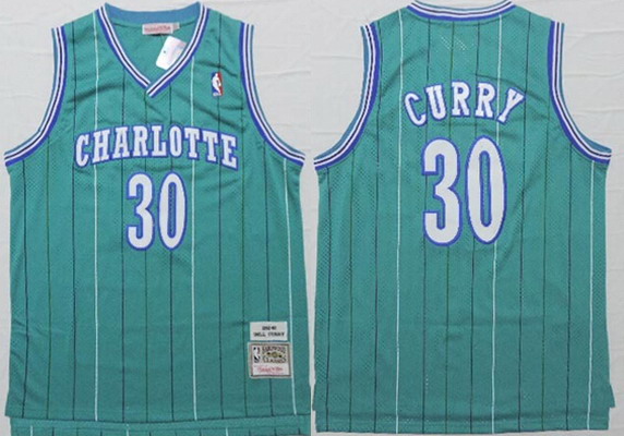 Men's Charlotte Hornets #30 Dell Curry Green Hardwood Classics Soul Swingman Throwback Jersey