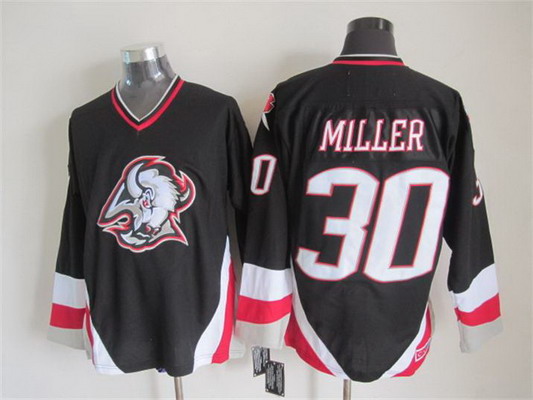 Men's Buffalo Sabres #30 Ryan Miller 1996-97 Black CCM Vintage Throwback Jersey