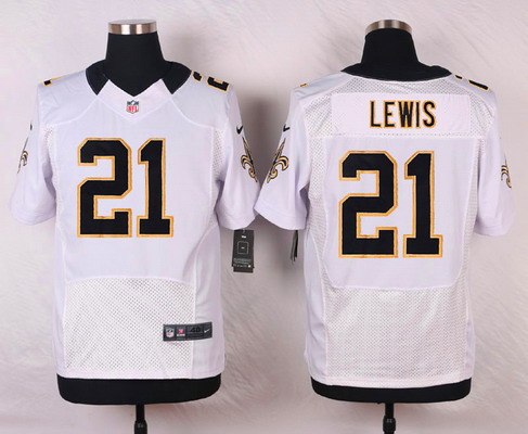 Men's New Orleans Saints #21 Keenan Lewis White Road Elite Jersey