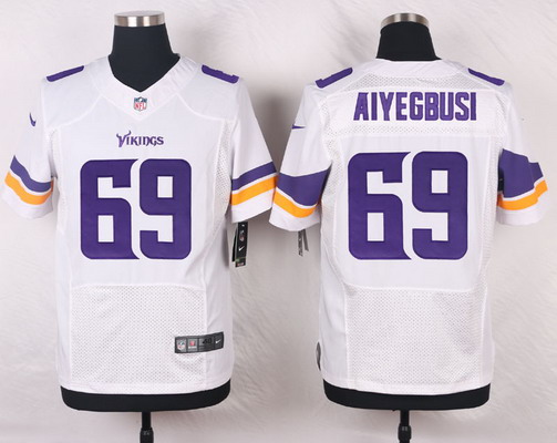 Men's Minnesota Vikings #69 Babatunde Aiyegbusi White Road Elite Jersey