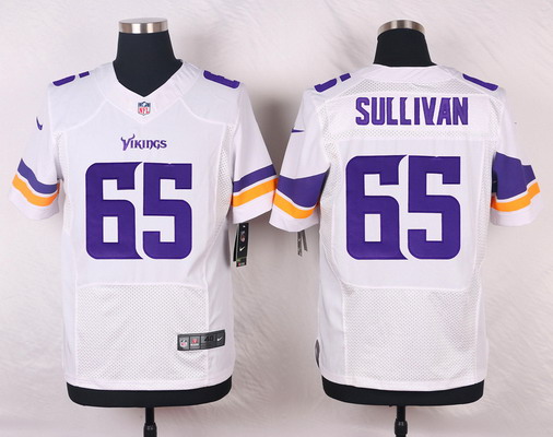 Men's Minnesota Vikings #65 John Sullivan White Road Elite Jersey