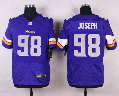 Men's Minnesota Vikings #98 Linval Joseph Purple Team Color Elite Jersey