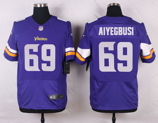 Men's Minnesota Vikings #69 Babatunde Aiyegbusi Purple Team Color Elite Jersey