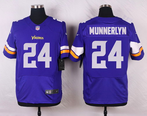 Men's Minnesota Vikings #24 Captain Munnerlyn Purple Team Color Elite Jersey