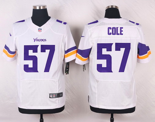 Men's Minnesota Vikings #57 Audie Cole White Road Elite Jersey