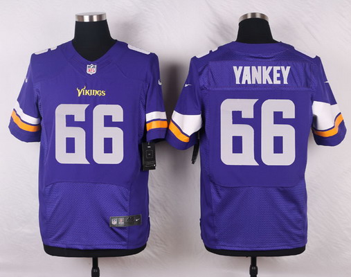 Men's Minnesota Vikings #66 David Yankey Purple Team Color Elite Jersey