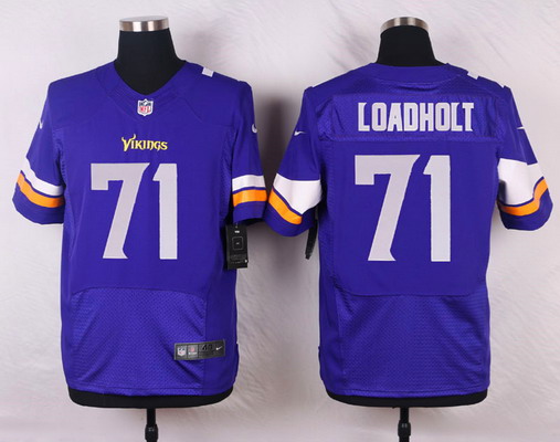 Men's Minnesota Vikings #71 Phil Loadholt Purple Team Color Elite Jersey