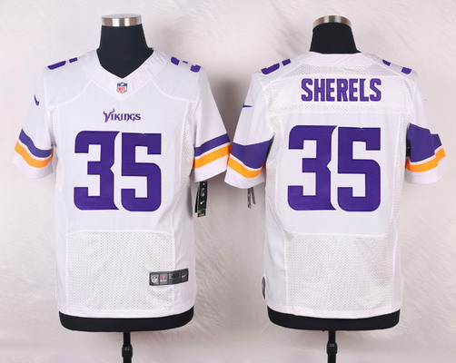 Men's Minnesota Vikings #35 Marcus Sherels White Road Elite Jersey