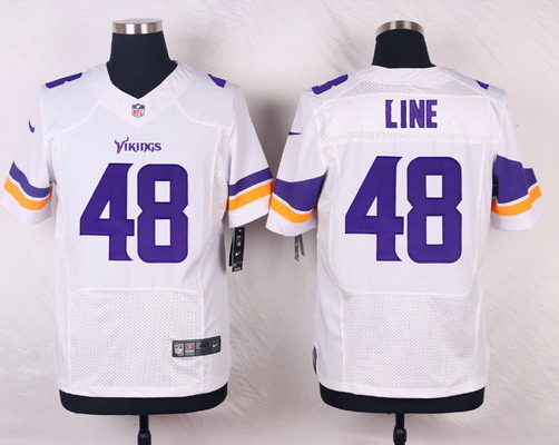 Men's Minnesota Vikings #48 Zach Line White Road Elite Jersey