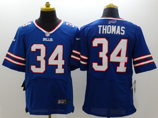 Men's Buffalo Bills #34 Thurman Thomas Nike Light Blue Elite Jersey