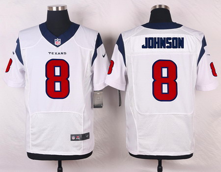 Men's Houston Texans #8 Will Johnson White Road NFL Nike Elite Jersey