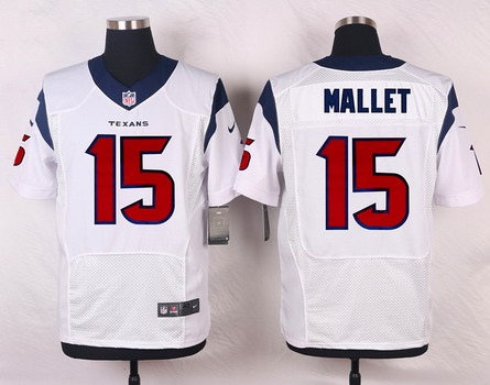Men's Houston Texans #15 Ryan Mallett White Road NFL Nike Elite Jersey
