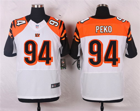 Men's Cincinnati Bengals #94 Domata Peko White Road Elite Jersey