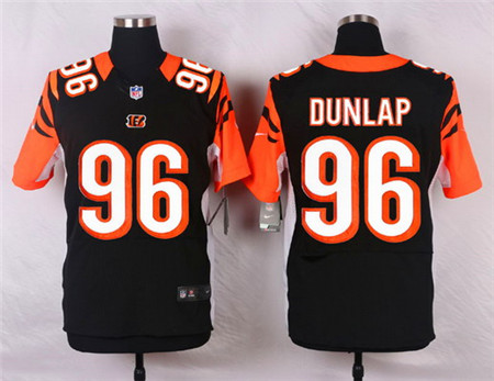 Men's Cincinnati Bengals #96 Carlos Dunlap Black Team Color Elite Jersey