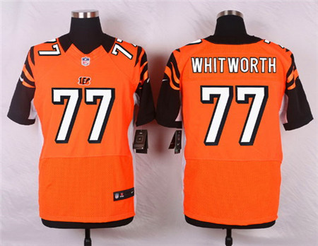 Men's Cincinnati Bengals #77 Andrew Whitworth Orange Alternate Elite Jersey